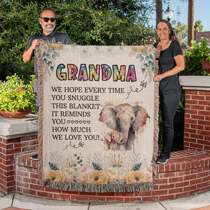 GRANDMA Heirloom Photo Woven Blanket