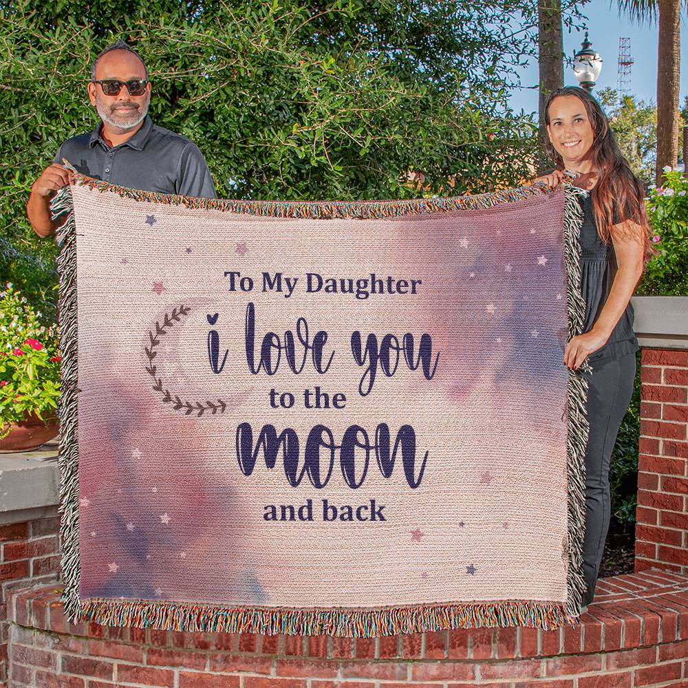 To My Daughter Heirloom Photo Woven Blanket