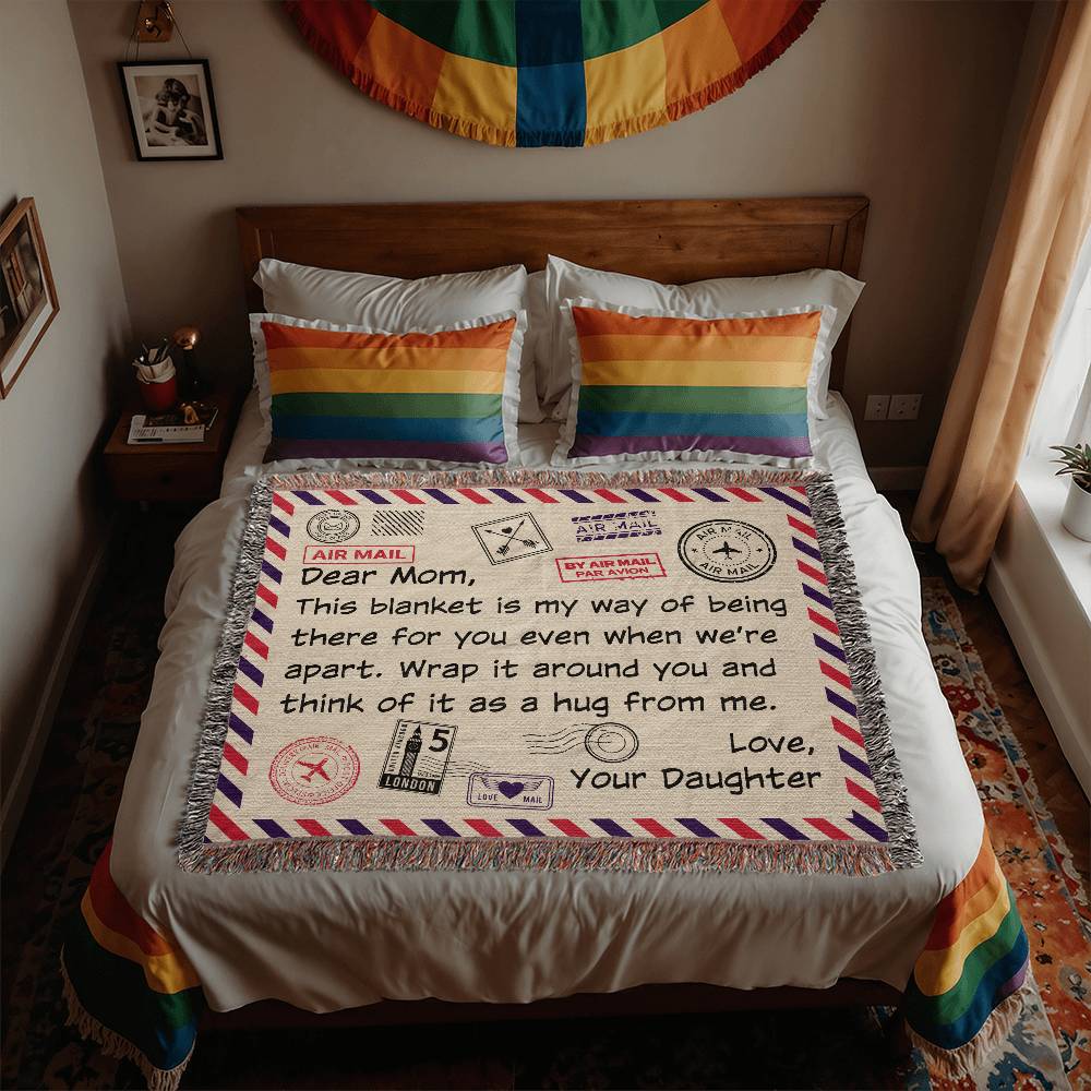 Dear Mom Heirloom Photo Woven Blanket