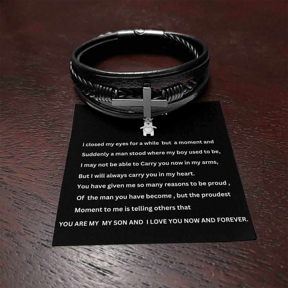 To My Son  Men's Cross Bracelet