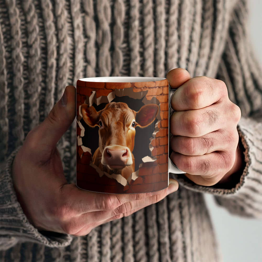 Brick Walls Funny Cow  Ceramic Mug