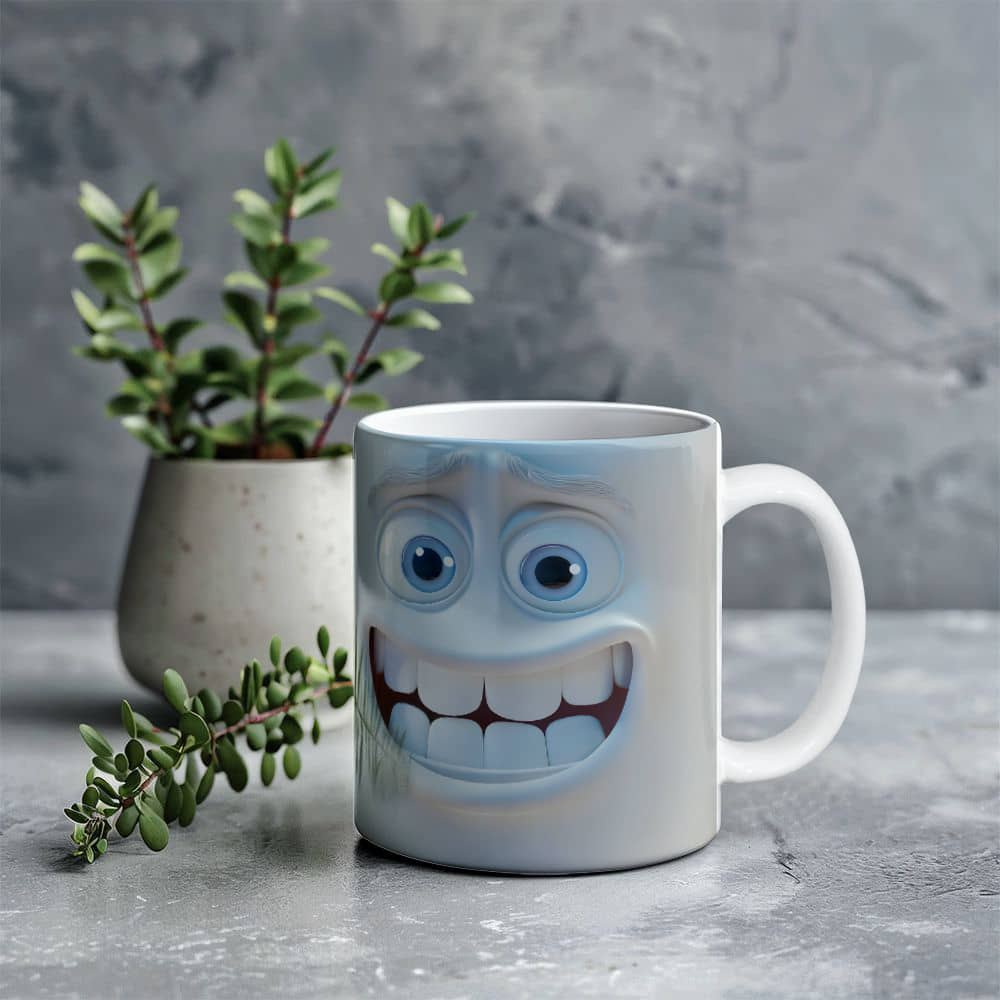 Funny face coffee White Ceramic Mug