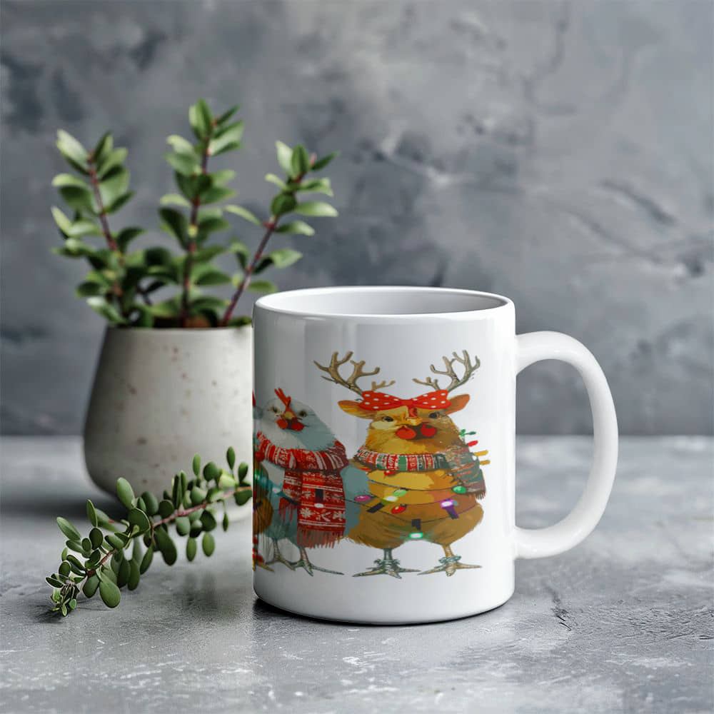 Christmas Chicken  Ceramic Mug