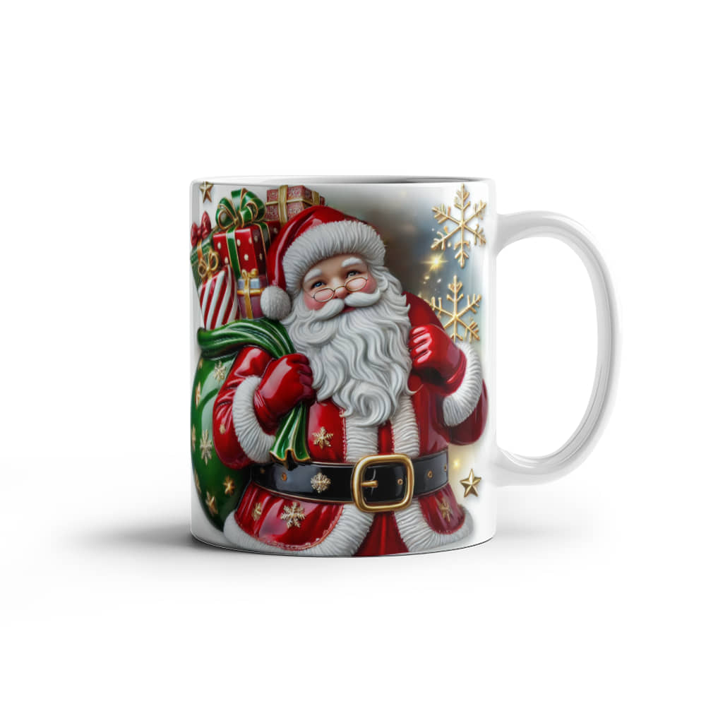 Santa Christmas White Ceramic Mug