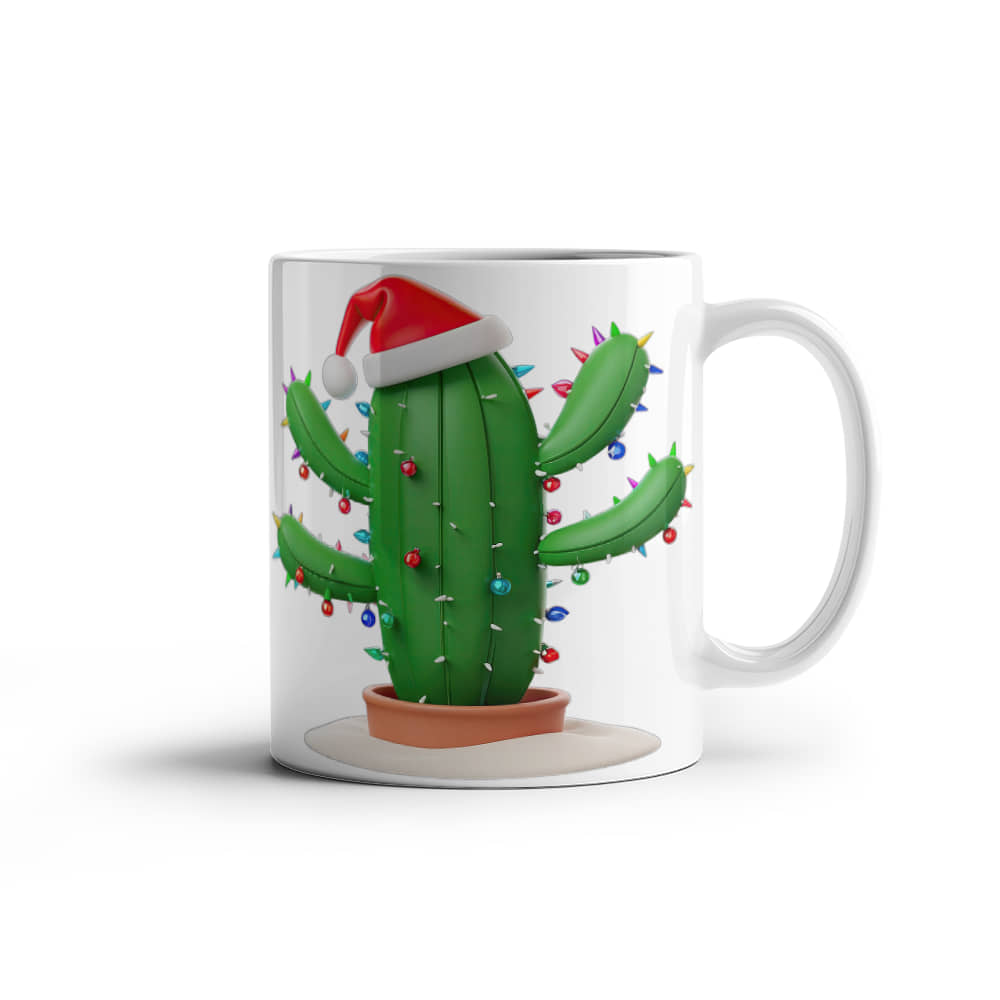 Cactus White Ceramic Mug