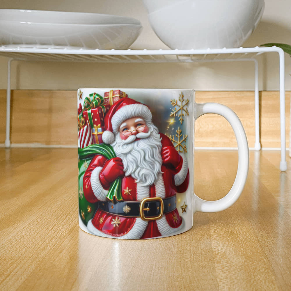 Santa Christmas White Ceramic Mug