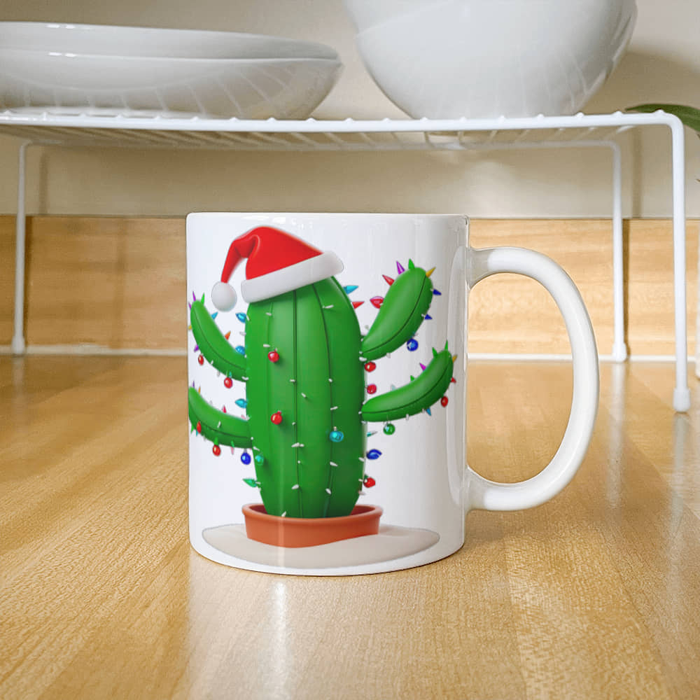 Cactus White Ceramic Mug