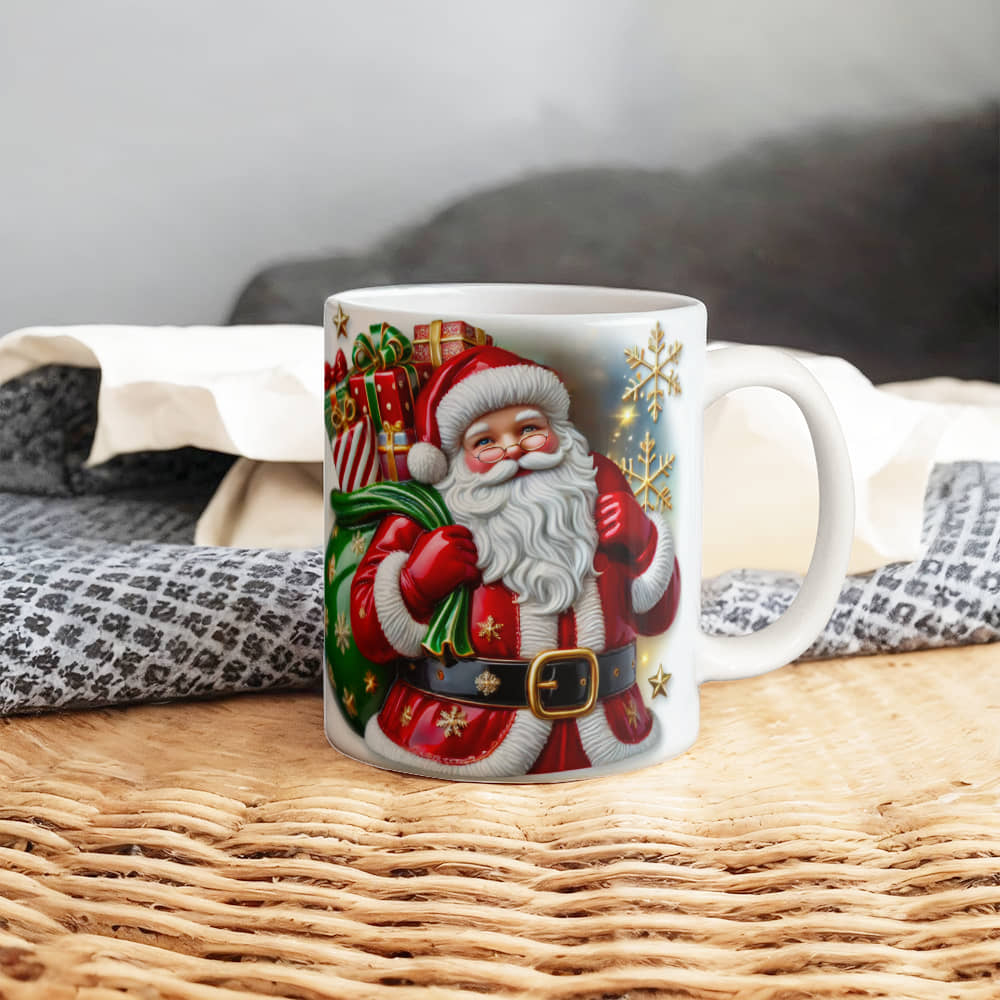 Santa Christmas White Ceramic Mug