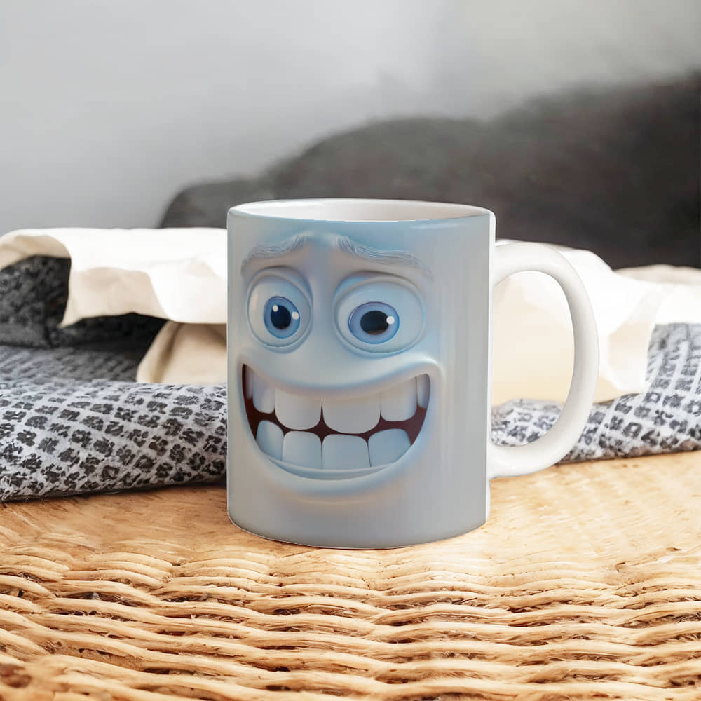 Funny face coffee White Ceramic Mug