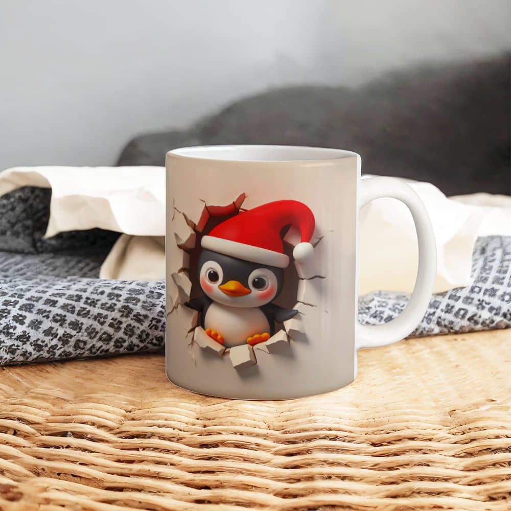 Penguins 3D White Ceramic Mug