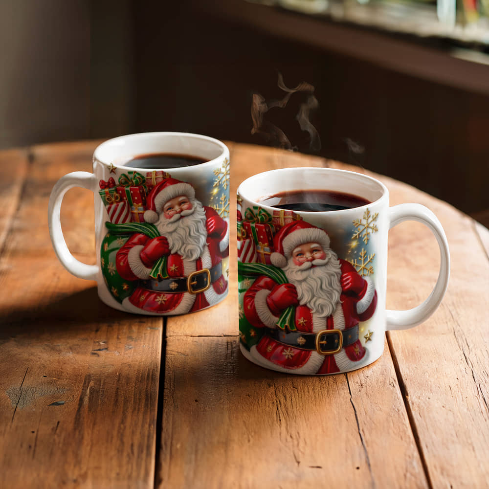 Santa Christmas White Ceramic Mug