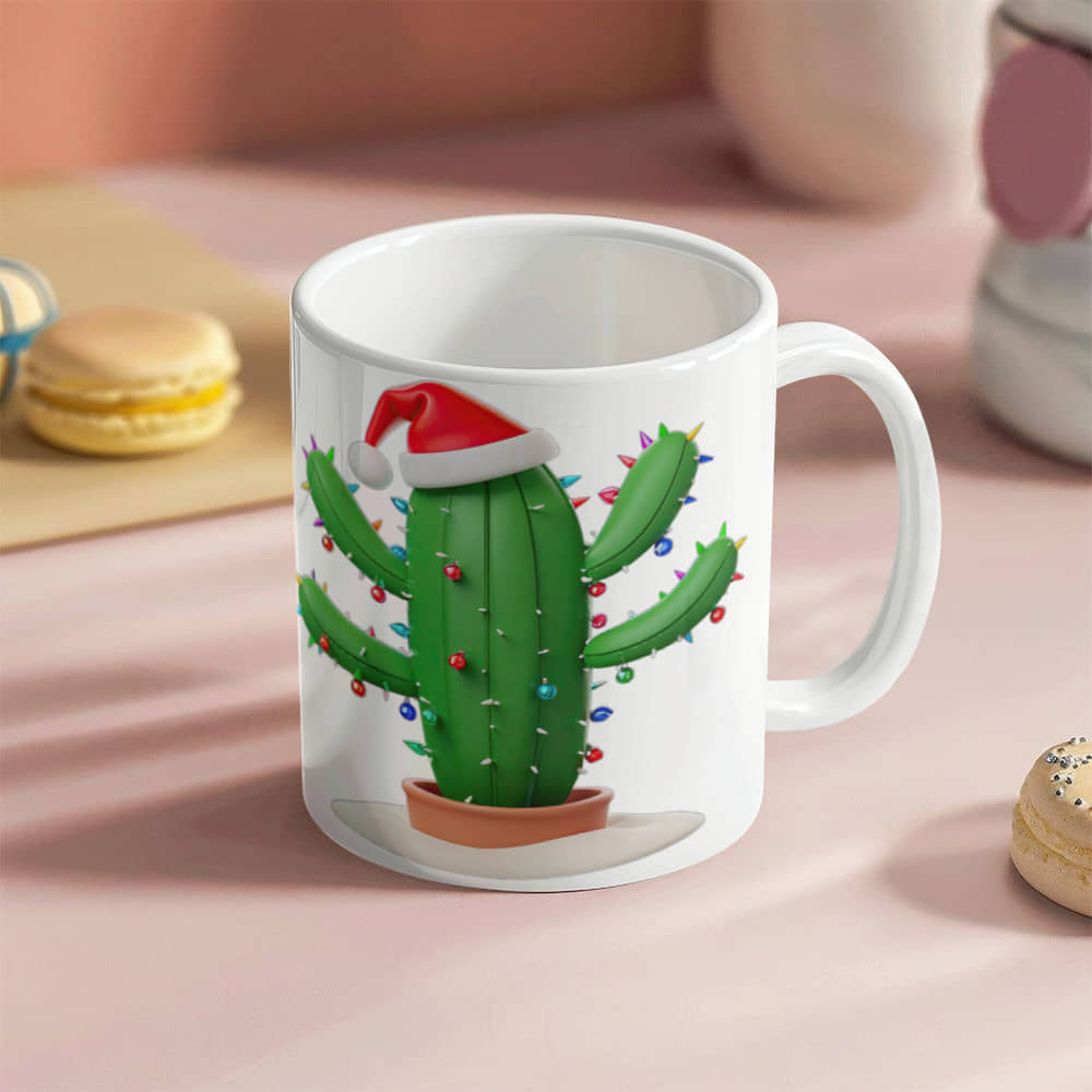 Cactus White Ceramic Mug