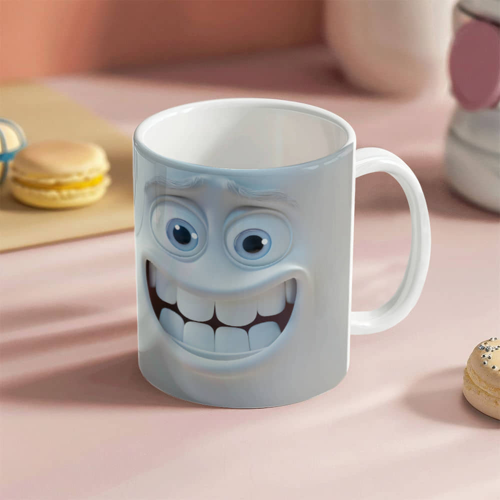 Funny face coffee White Ceramic Mug