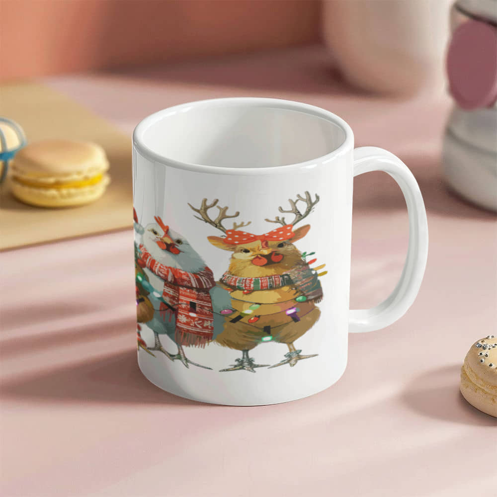 Christmas Chicken  Ceramic Mug