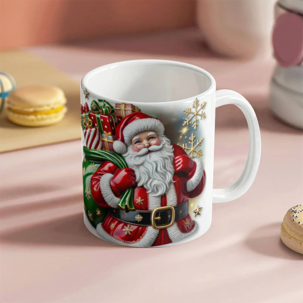 Santa Christmas White Ceramic Mug