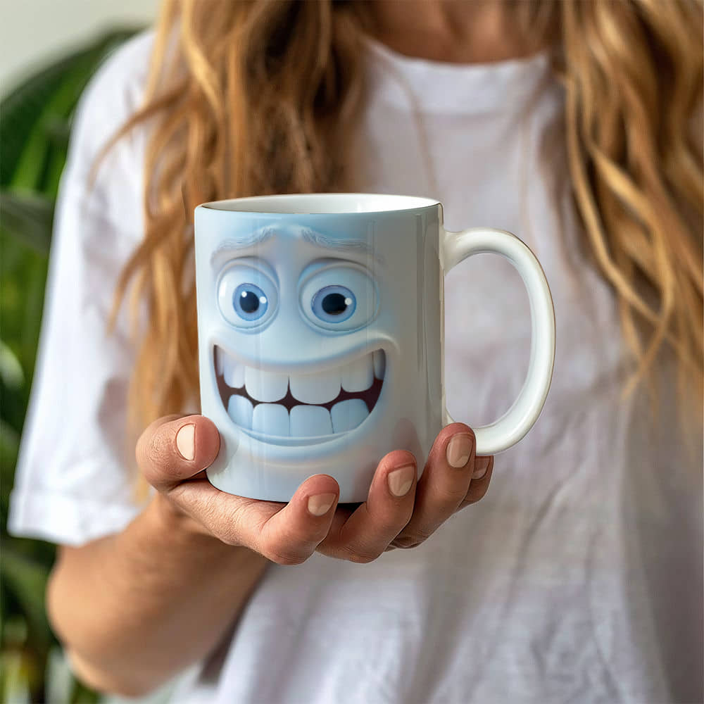 Funny face coffee White Ceramic Mug