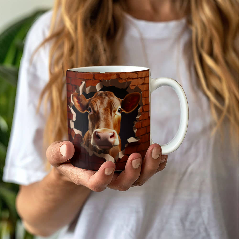 Brick Walls Funny Cow  Ceramic Mug