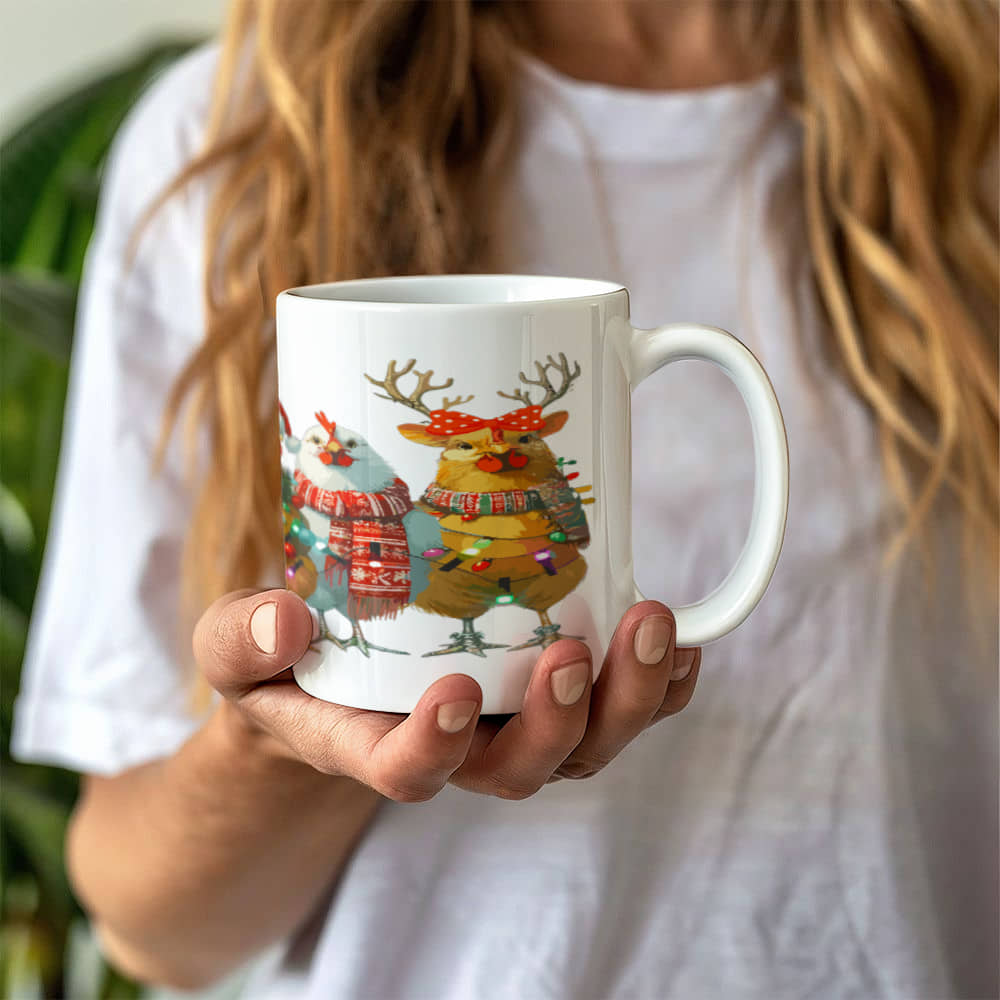 Christmas Chicken  Ceramic Mug