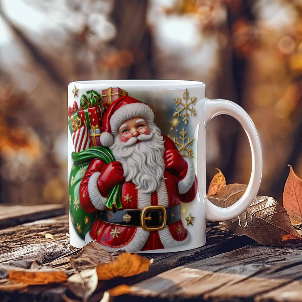 Santa Christmas White Ceramic Mug