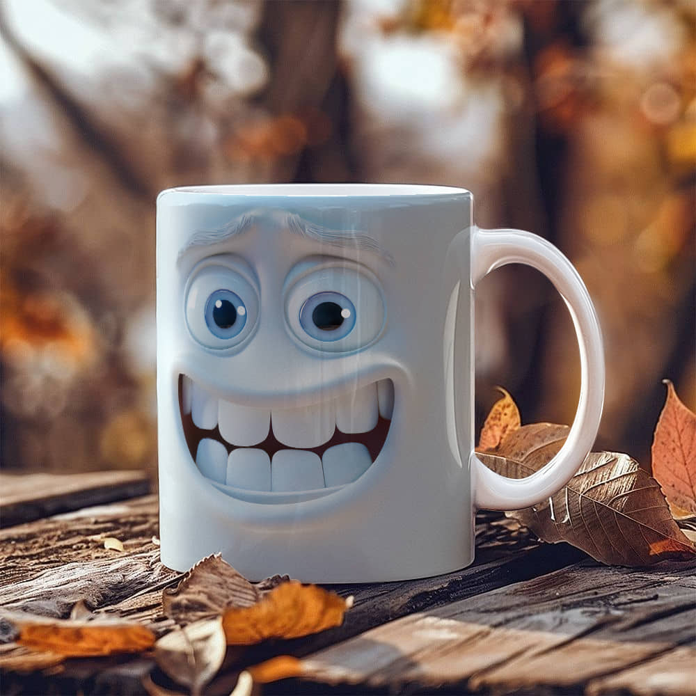 Funny face coffee White Ceramic Mug