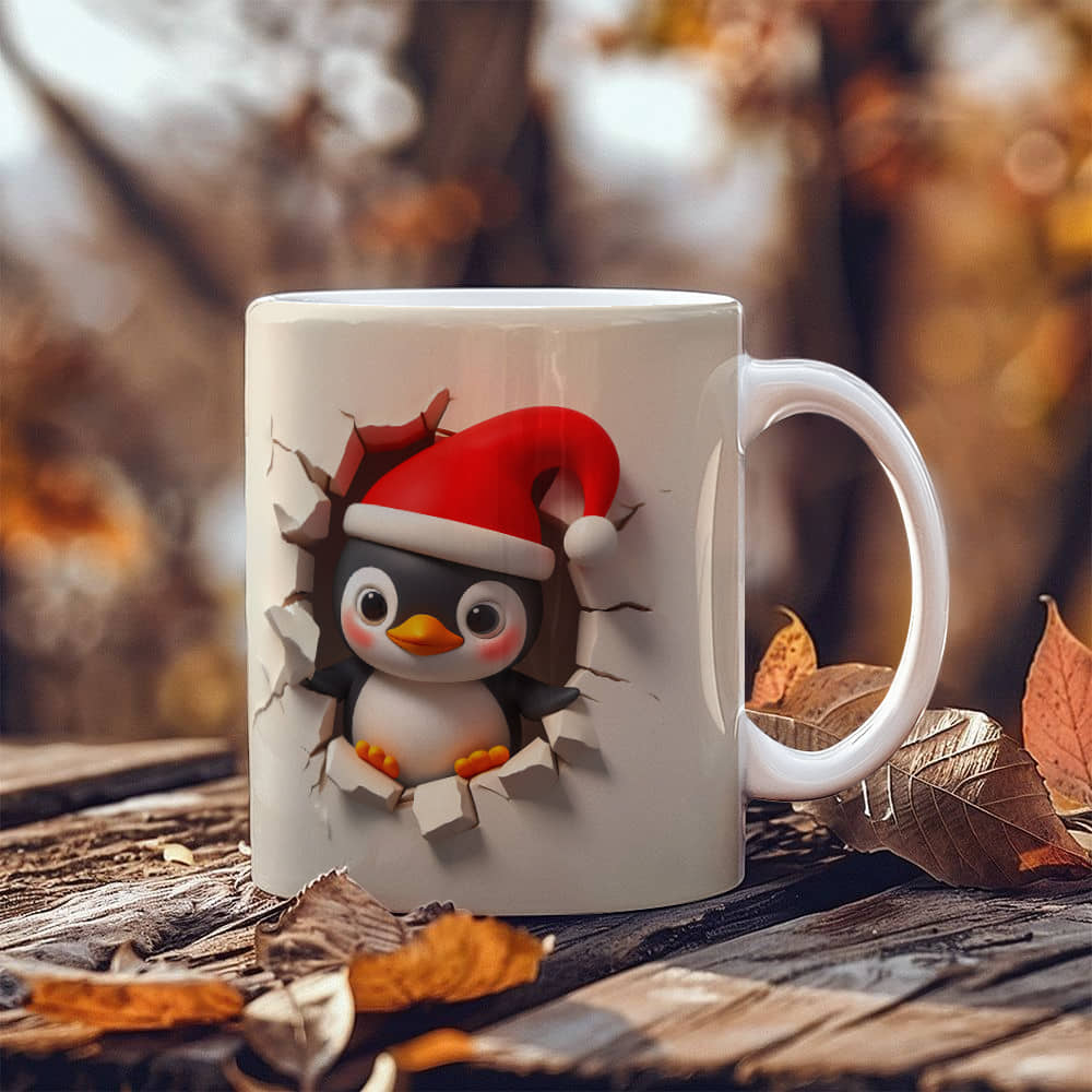 Penguins 3D White Ceramic Mug