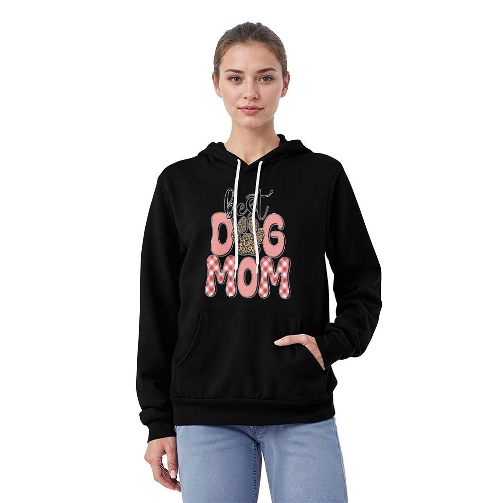 Best Dog Mom Bella + Canvas 3719 Unisex Pullover Hoodie Front Print