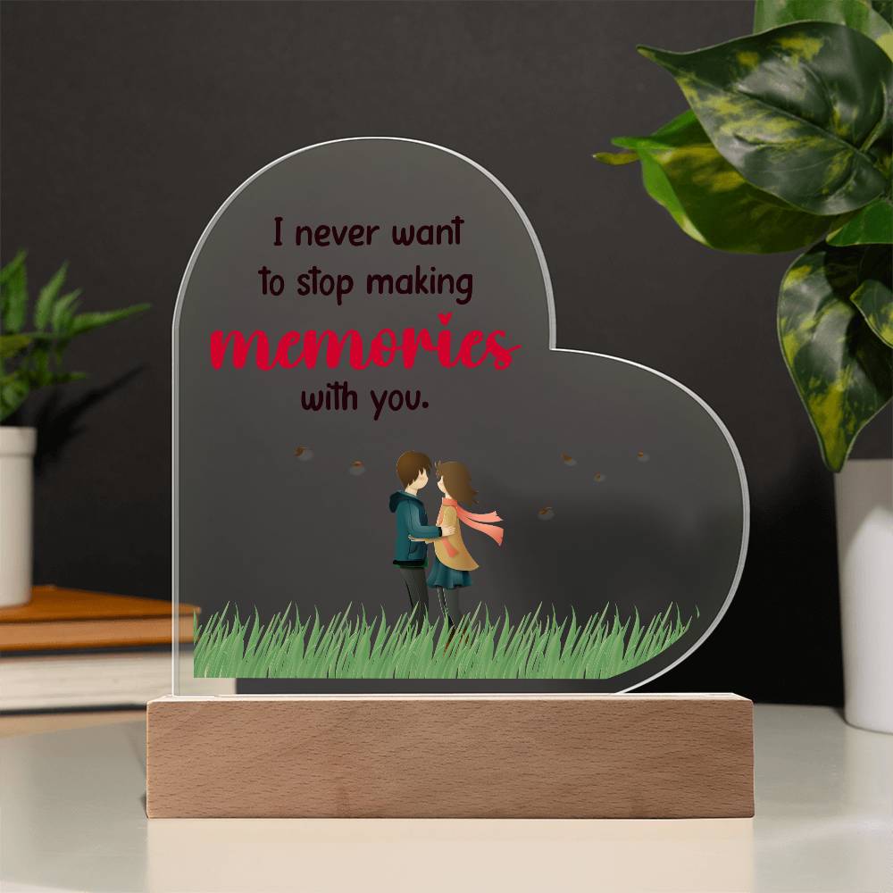 Memories Acrylic Heart Plaque