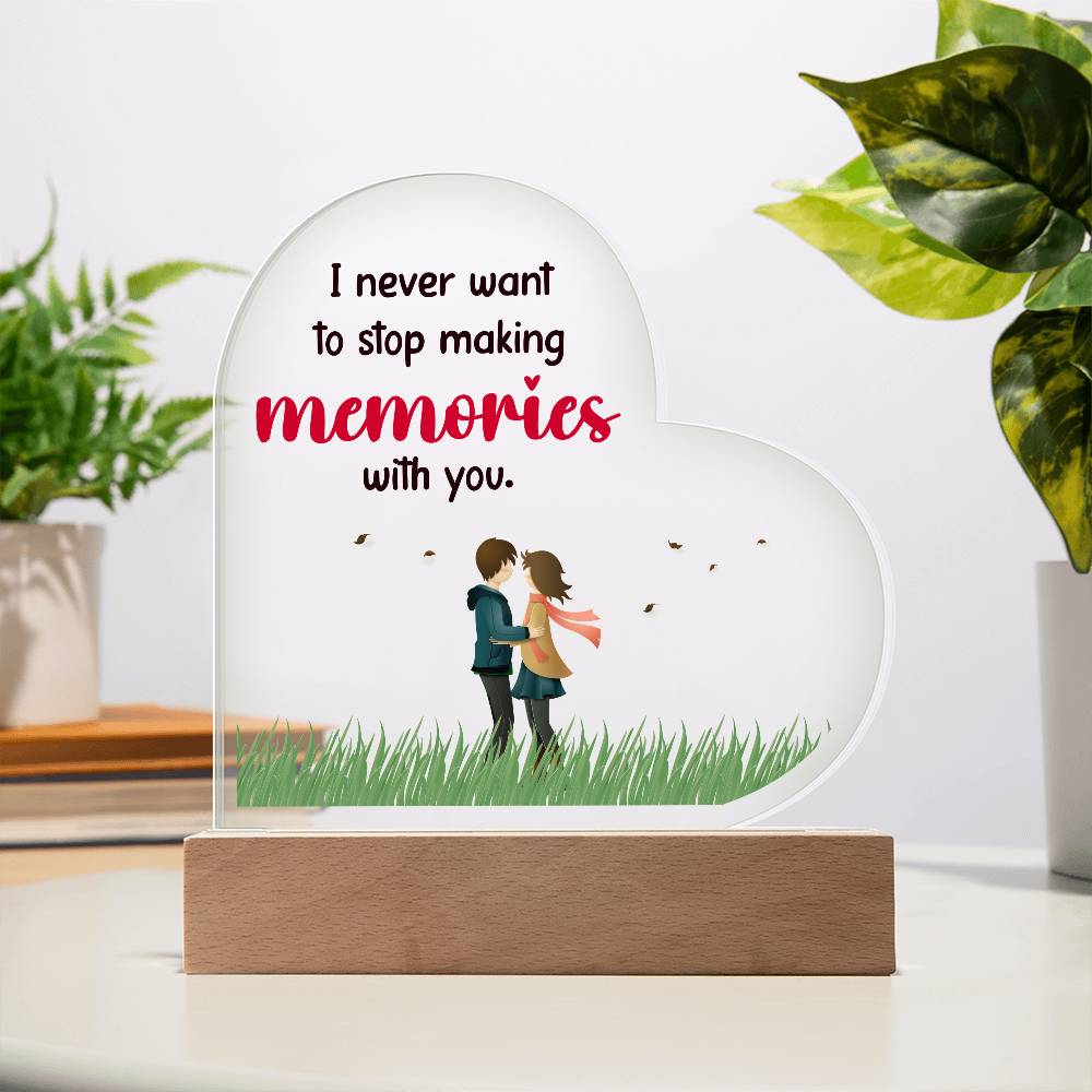 Memories Acrylic Heart Plaque