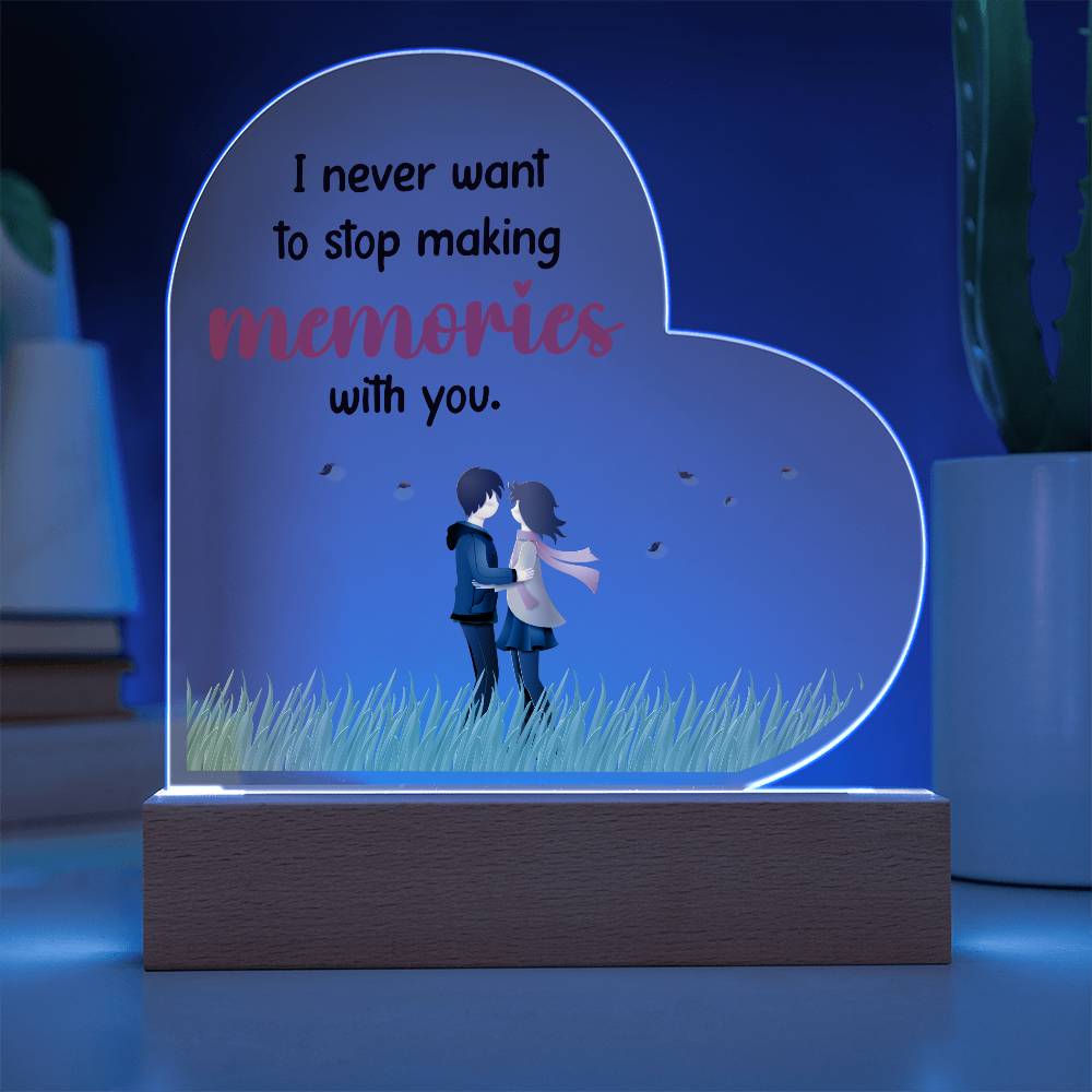 Memories Acrylic Heart Plaque