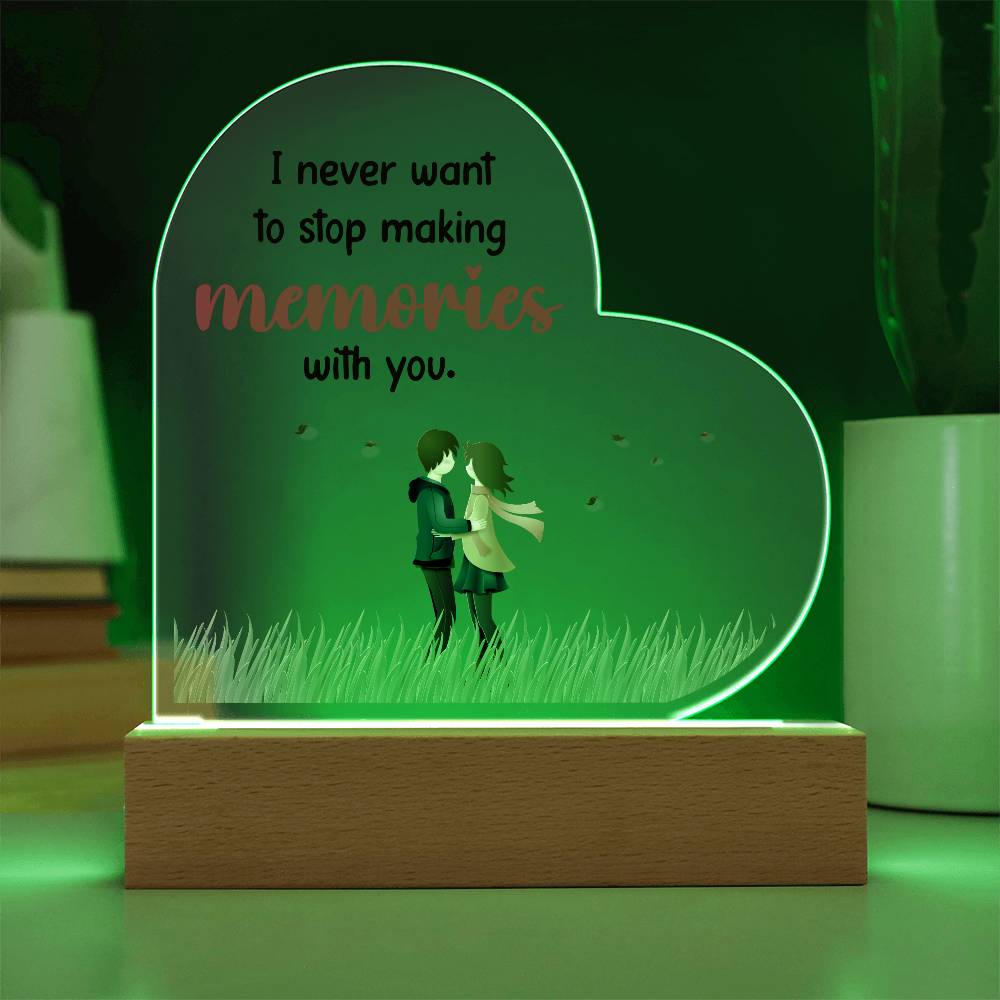 Memories Acrylic Heart Plaque