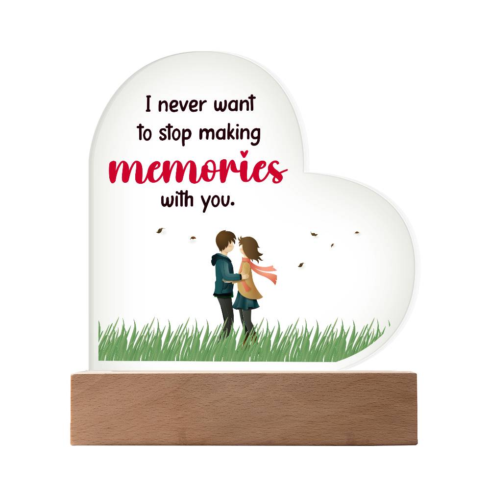 Memories Acrylic Heart Plaque