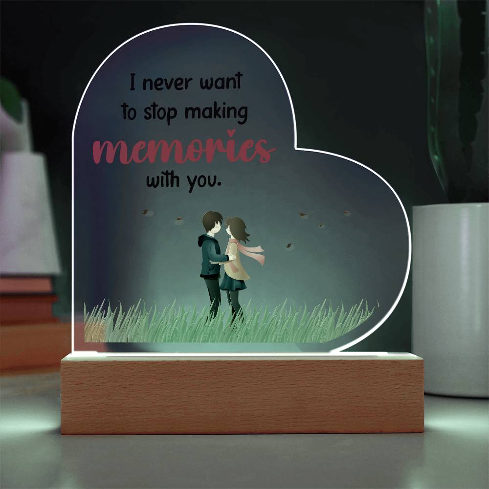 Memories Acrylic Heart Plaque