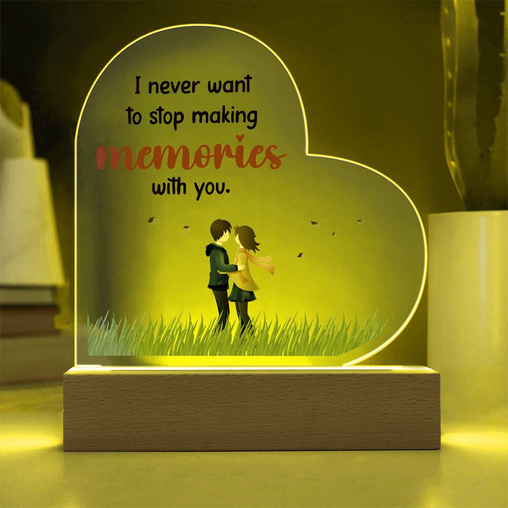 Memories Acrylic Heart Plaque