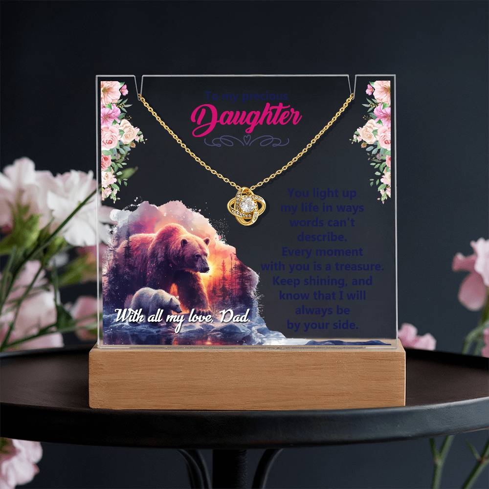 To my daughter Keepsake Acrylic & Love Knot Necklace