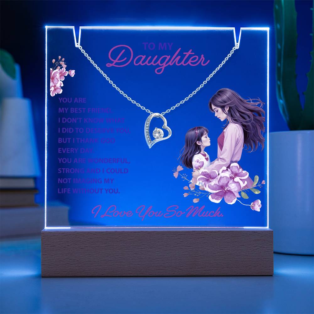 To My Daughter   Keepsake Acrylic & Forever Love Necklace