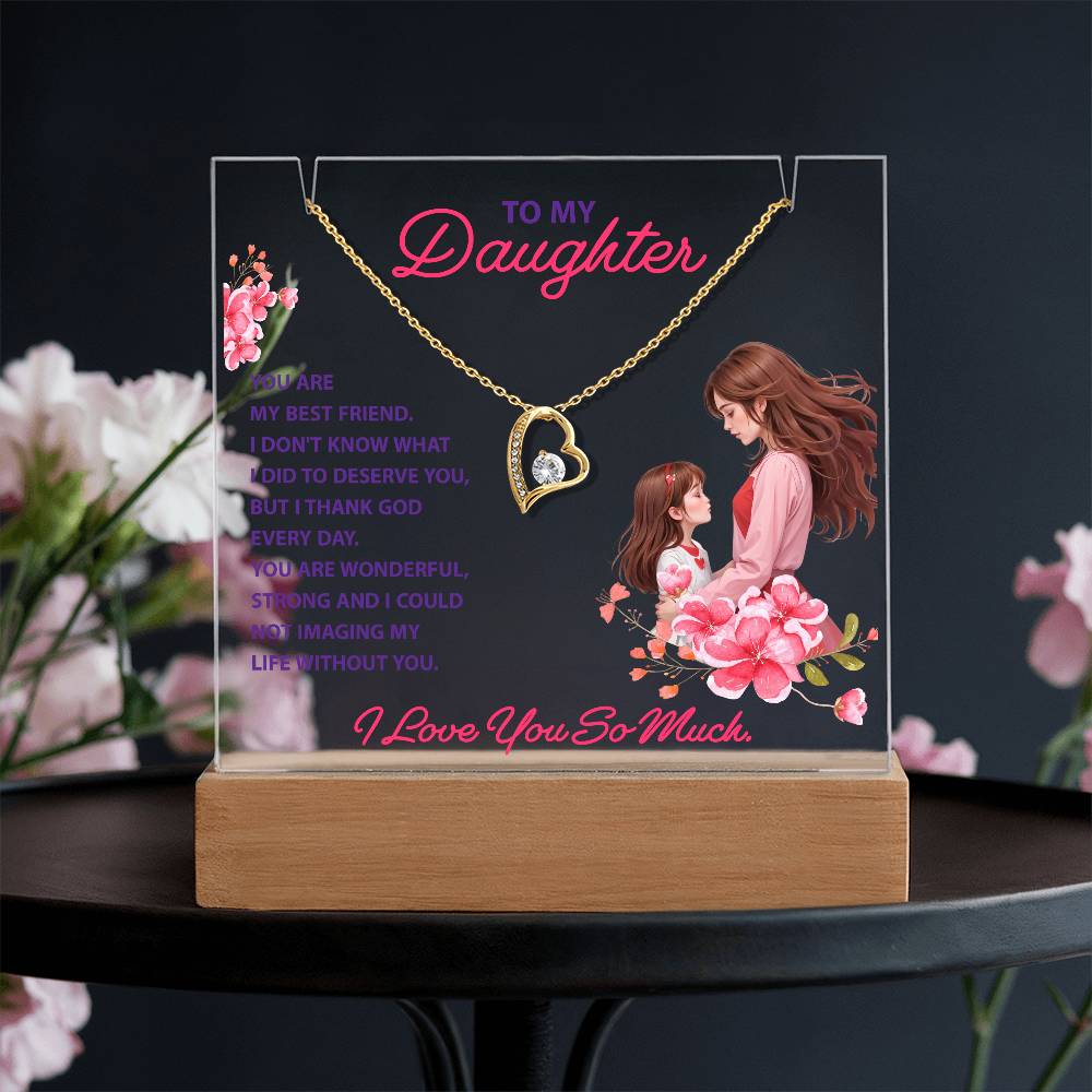 To My Daughter   Keepsake Acrylic & Forever Love Necklace