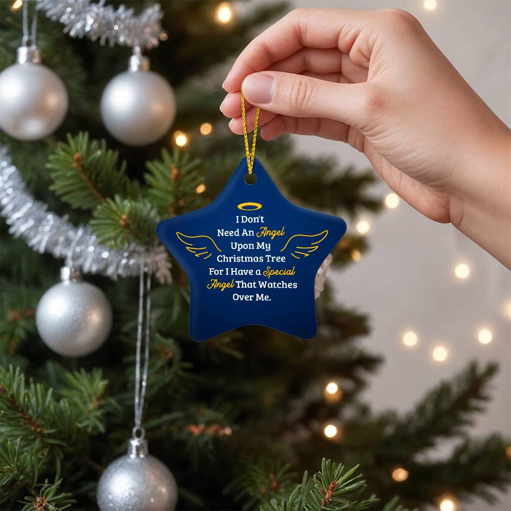 Angel  High Gloss Star Ornament