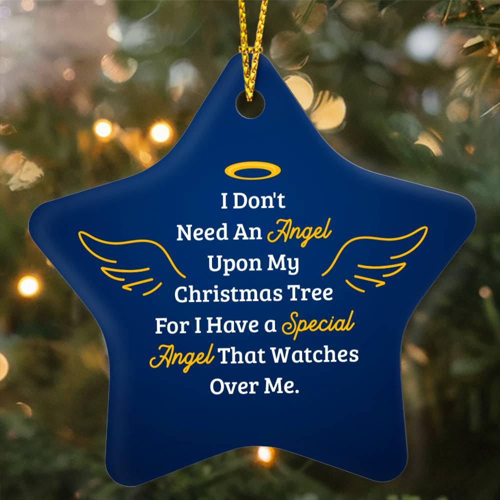 Angel  High Gloss Star Ornament